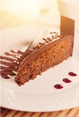 Delicious beautiful fresh dessert on the plate