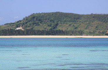 Blue sea water at Kuta beach Lombok, Indonesia