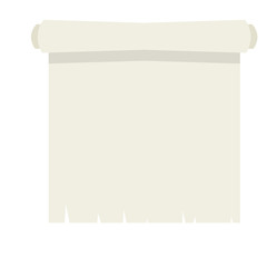 Blank sheet of paper with roll. Cartoon flat illustration. Ancient scroll papyrus. Place for text and template