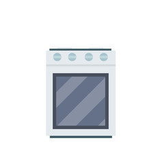 Stove for cooking. Kitchen furniture. Cartoon flat illustration. Modern Oven. Gas cooker. Home Appliances