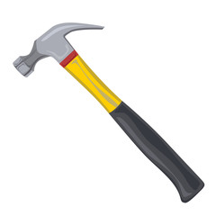 Hammer icon on white background. Flat illustration.