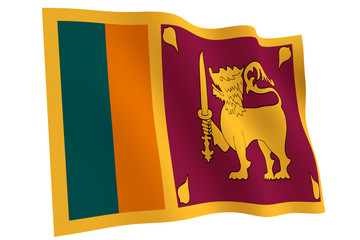 Flag of Sri Lanka waving in the wind