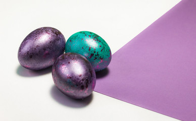 Happy Easter during the World Widespread Pandemic 2020. Beautiful, vibrant eggs for the holiday.
