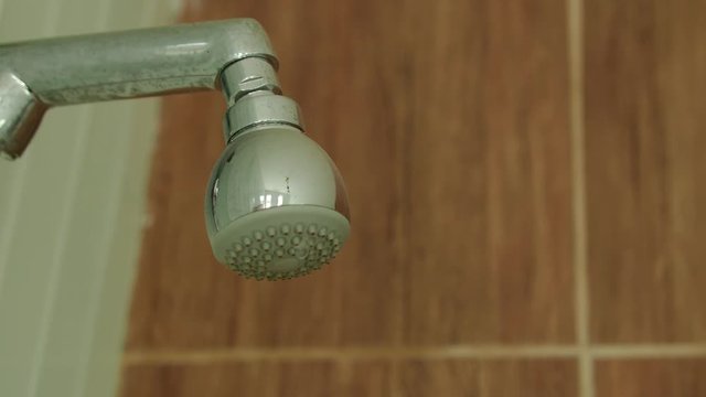 A shower turning off