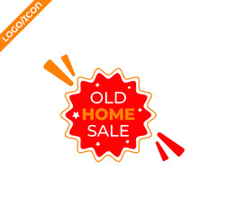Old home sale tag badge template, Speed fast home Icon Logo Design Element vector illustration.