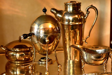 Fototapeta na wymiar antique silver teapot