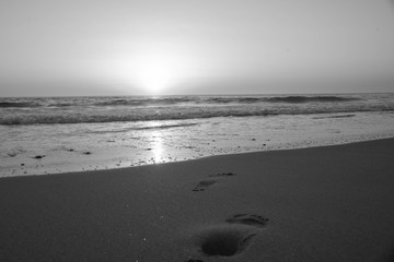 footprints on the beach