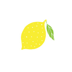 Vector hand drawn doodle sketch colored lemon isolated on white background