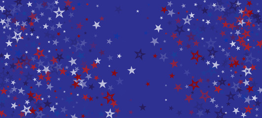 Fototapeta na wymiar National American Stars Vector Background. USA Labor Veteran's 4th of July Memorial 11th of November President's Independence Day 