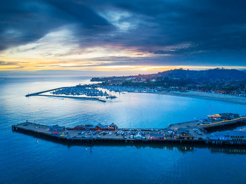 Santa Barbara Harbor at sunset