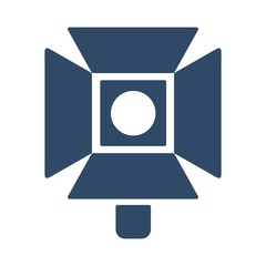 Spotlight icon in flat style. Theater stage lights.