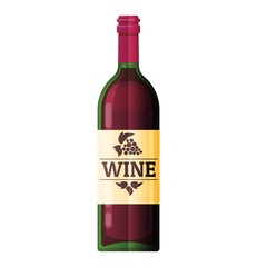 Wine bottle flat wine bottle vector icon