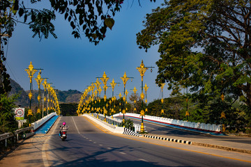 A beautiful view of Wat Huai Pla Kang buddhist temple at Chiang Rai, Thailand.