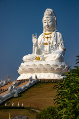 Fototapeta premium A beautiful view of Wat Huai Pla Kang buddhist temple at Chiang Rai, Thailand.