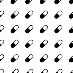 Vector seamless pattern with medical pills for gift wrapping paper, covering and branding on the white background. Concept of healthcare and medicine