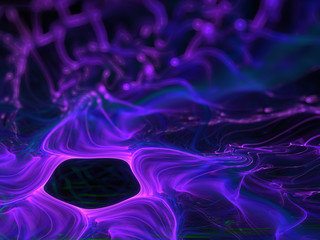 Abstract Purple Fractal Spiral Background Image, Illustration - Infinite repeating spiral pattern, twisted vortex. Recursive symmetrical rotating patterns, soft blurred swirling lines and curves