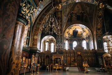 Fototapeta na wymiar Russian church religion interior