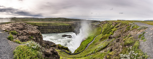 Gullfoss waterfall along the golden circle, Iceland