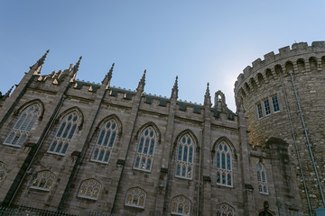 Fototapeta na wymiar A wide angle view of the walls of the historic Chapel Royal Dublin.
