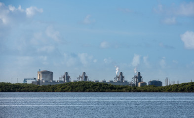 Power Plant At Edge of Mangrove Forest
