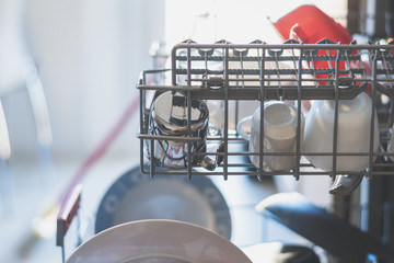 dishes in the dishwasher 