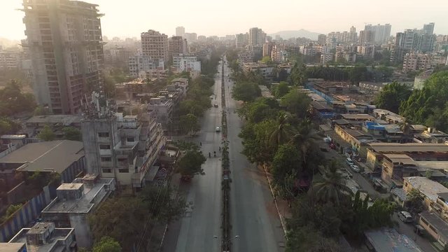 Aerial view of Delhi empty roads due to the coronavirus pandemic, India