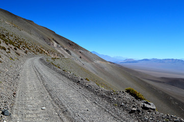 Descent to Caipe in Arizaro salt flat