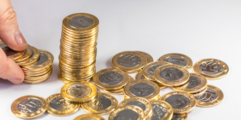 Close up de moedas do Brasil
