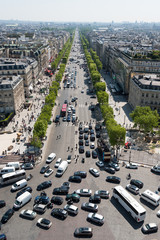 Traffic at Place Charles de Gaulle, Paris/France