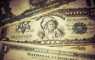 vintage historic American Indian with headdress $5 