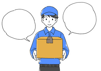 宅配サービス　男性配達員のイラスト