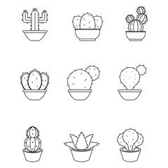 Set of cactus icons