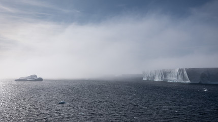 Sea fog andTabular Icebergs in the Weddell Sea