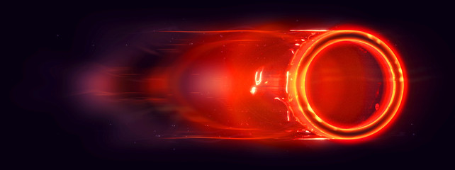 暗闇を照らす抽象的な火の輪