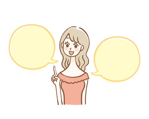 Woman and text space to advise