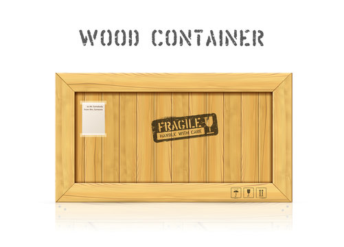 Rectangular Wooden Industrial Box Vector Mockup Design