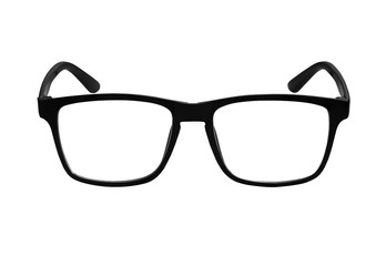 Eye glasses spectacles with black frame For reading isolated on white background with clipping path..