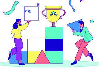 business man with a trophy