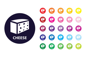 Cheese sign icon. Cheese color symbol.