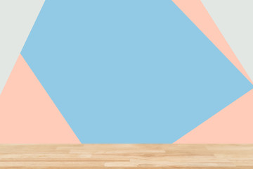 Empty wooden table blurred of restaurant cafe background and reception room, can be used for display or montage your products