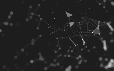 Abstract background. Molecules technology with polygonal shapes, connecting dots and lines....