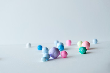 Color foam ball in white scene