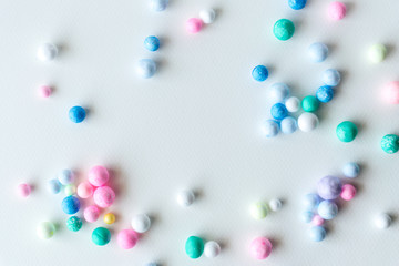 Color foam ball in white scene