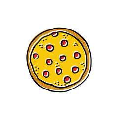 pizza doodle icon