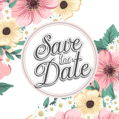 Floral wedding template - pink floral card