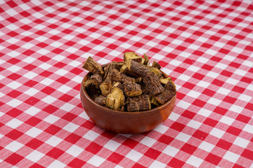 Liquorice roots stack stock photo