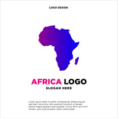 Map of African logo designs with swoosh logo vector, Map logo designs concept