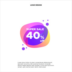 Colorful Discount 40% logo vector, Care logo designs template, design concept, logo, logotype element for template