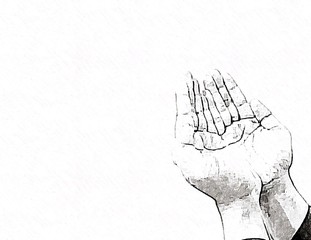 Praying hands. Islamic Background