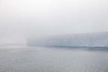 Sea fog andTabular Icebergs in the Weddell Sea